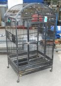 Mobile curved top parrot cage