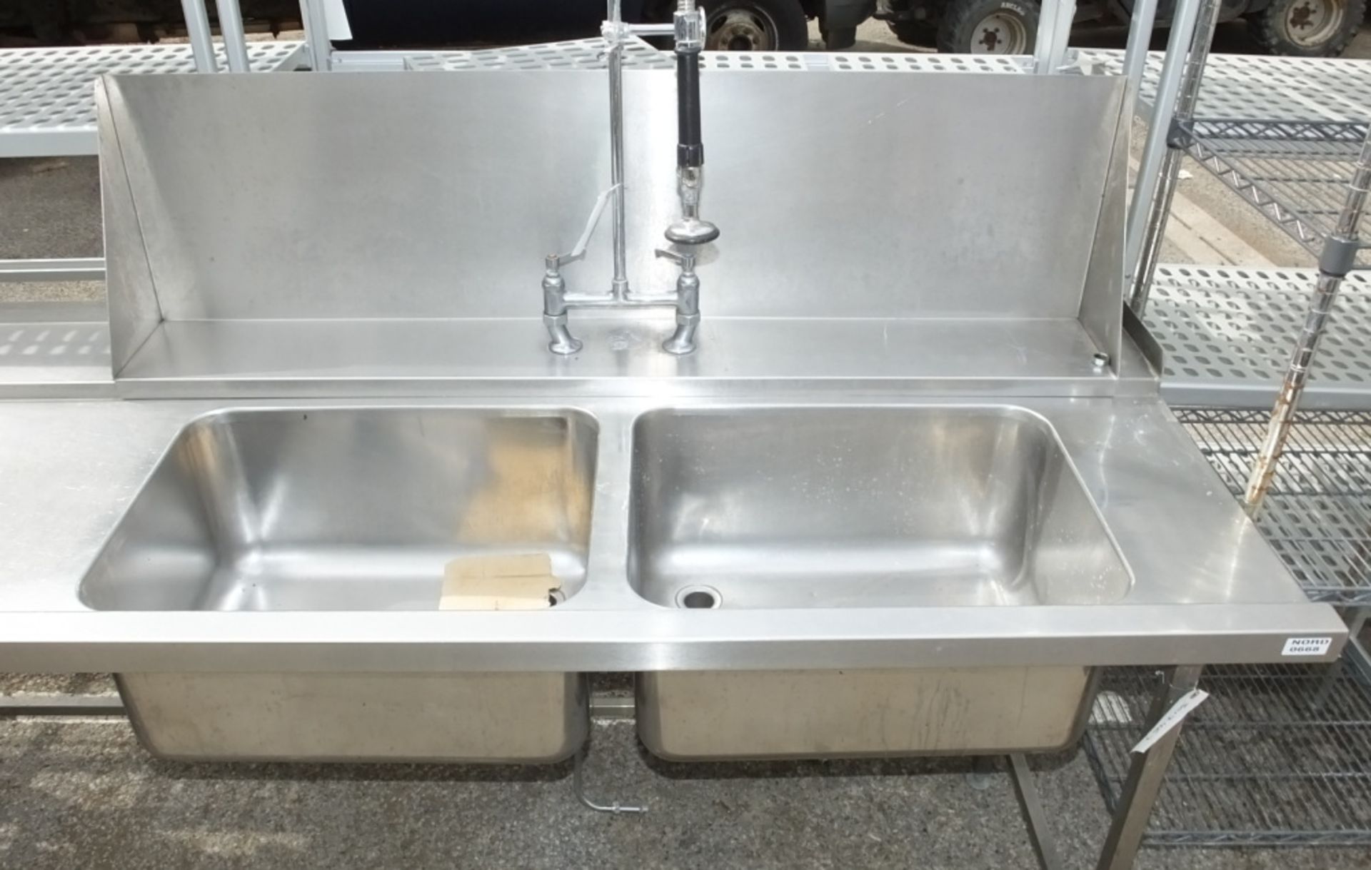Double sink unit with hose tap and waste hole 220 x 80 x 90 (180) - Image 3 of 4