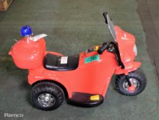 Small plastic Fire battery operated ride on motorcycle