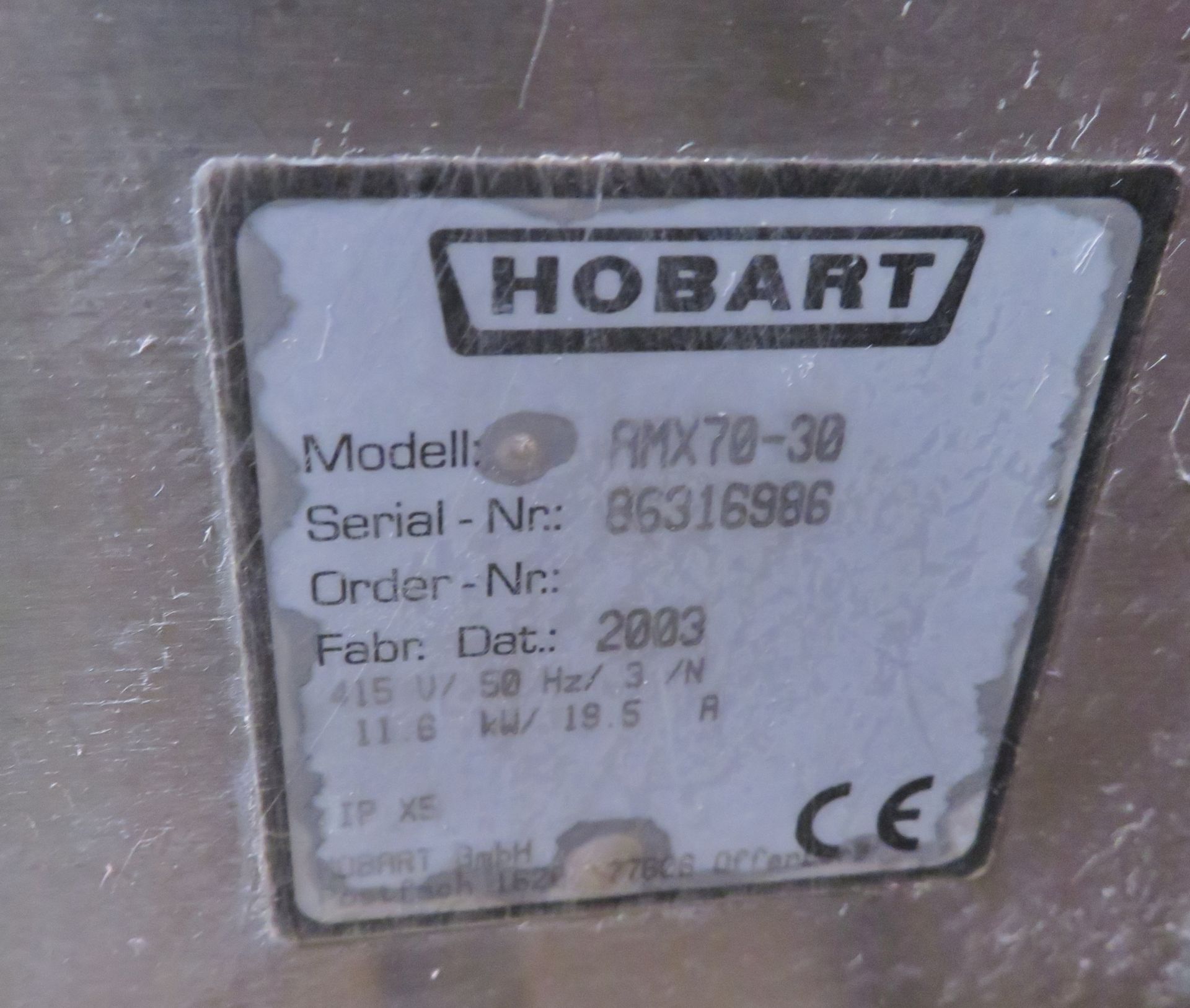Hobart RMX70-30 Hood Dishwasher L 770 x W 840 x H 1500mm - 415V - Image 5 of 5