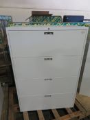 4 Drawer White Filing Cabinet - L900 x W470 x H1330mm