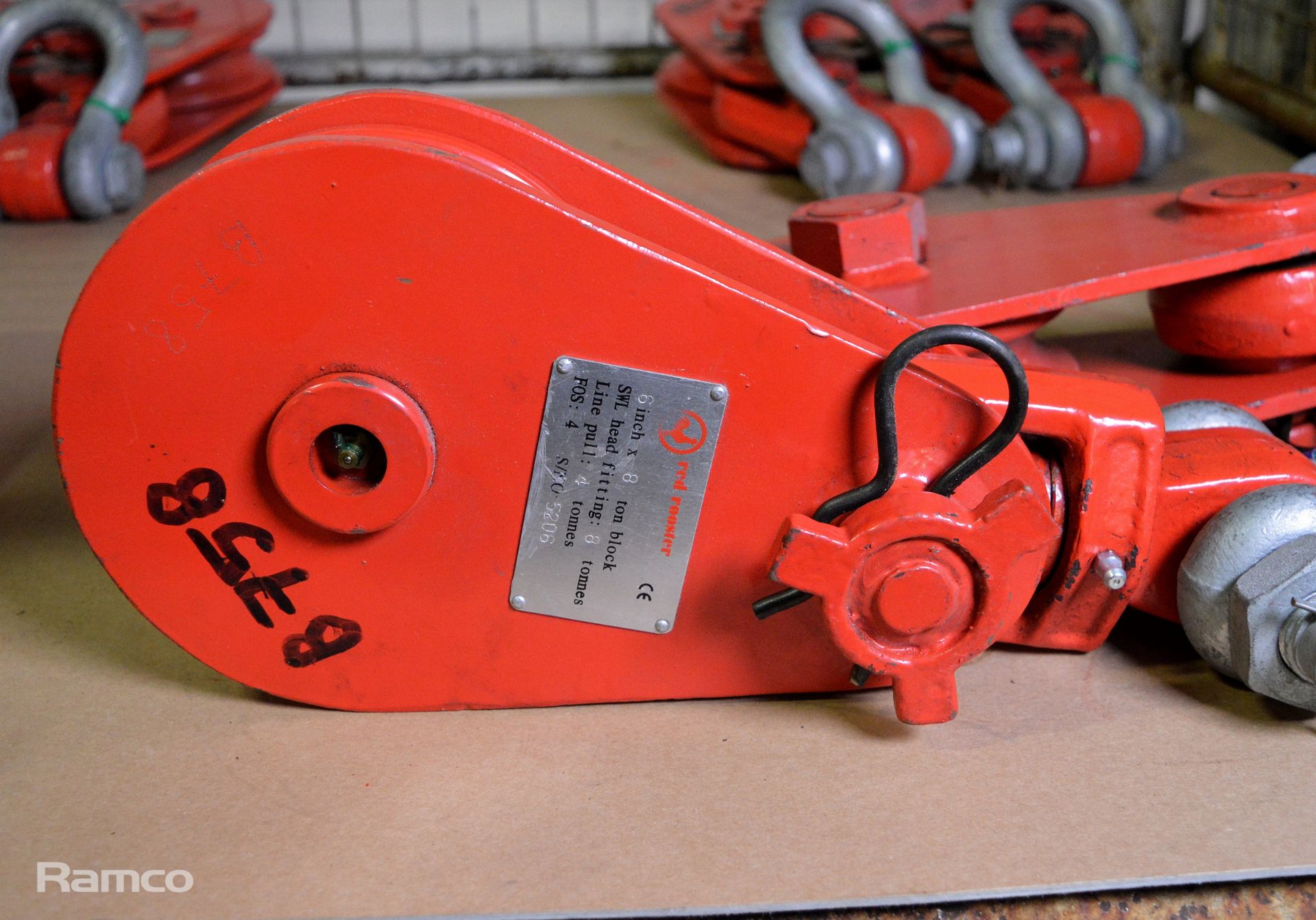 2x Red Rooster 6 Inch 8 Tonne block Lifting hoists - Image 3 of 4