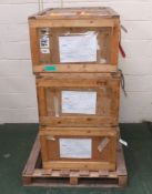 6x Brown wooden shipping crates 70 x 54 x 47cm