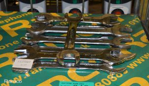 10x Open Ended Spanners - various sizes