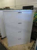 4 Drawer White Filing Cabinet - L900 x W470 x H1330mm
