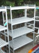 Aluminium framed 4x shelf racking L 104 x W 57 x H 172cm