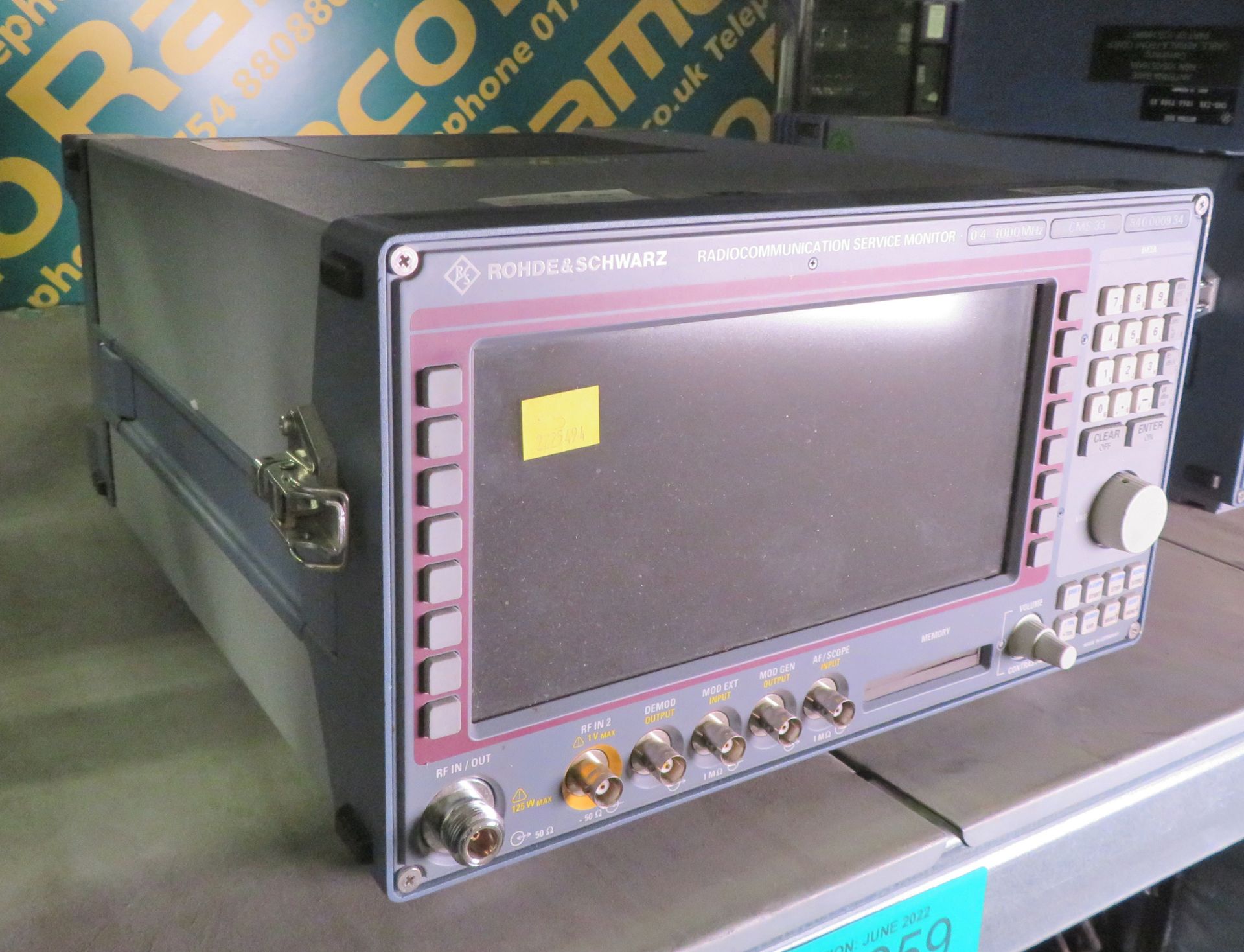 Rohde & Schwarz CMS33 Radiocommunication Service Monitor - Image 3 of 3