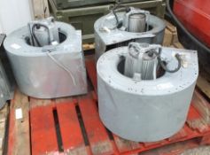 3x Soler & Palau fan blowers with internal electric motors