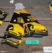 4x Stanley Fatmax hand saws - 380mm