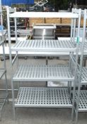 Aluminium framed 4x shelf racking L 95 x W 57 x H 172cm