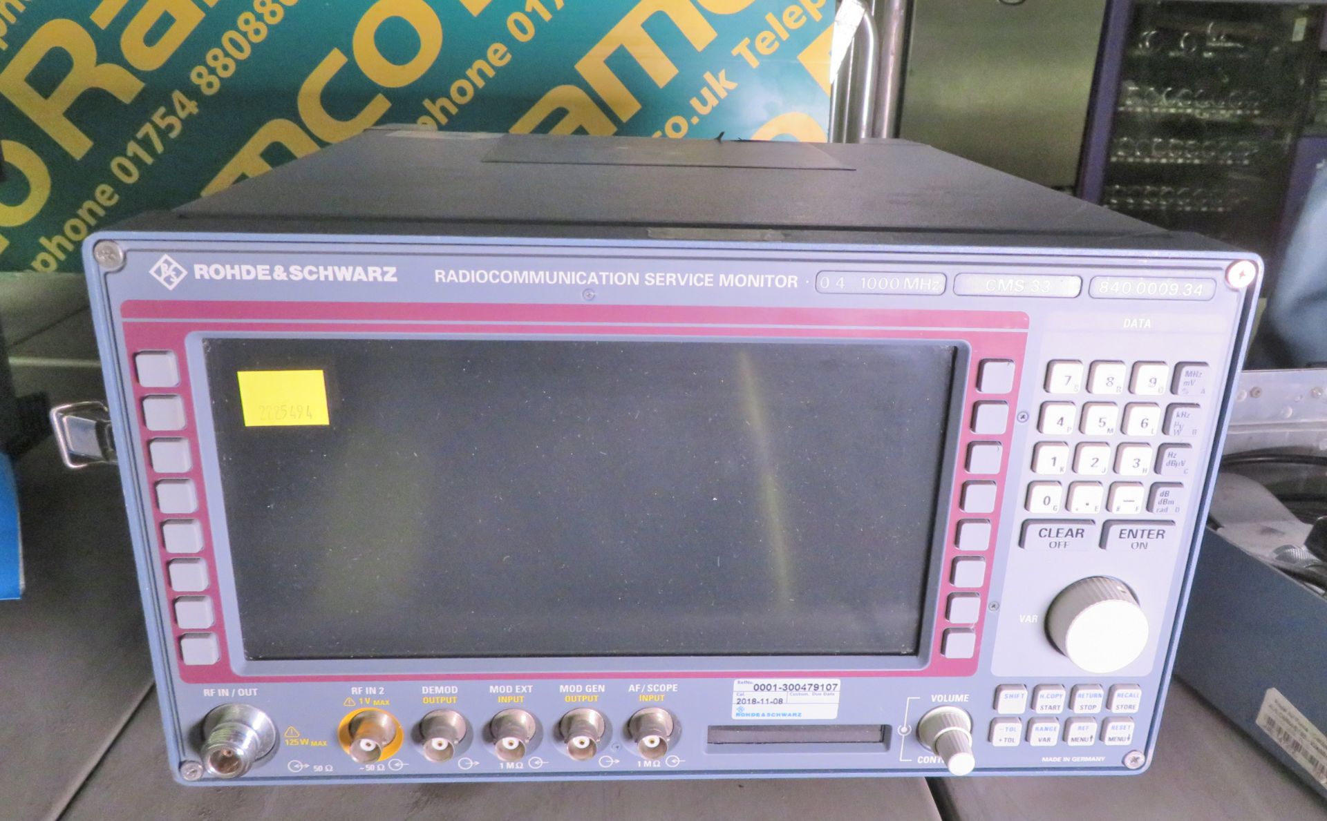 Rohde & Schwarz CMS33 Radiocommunication Service Monitor - Image 2 of 4