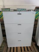 4 Drawer White Filing Cabinet - L900 x W470 x H1330mm
