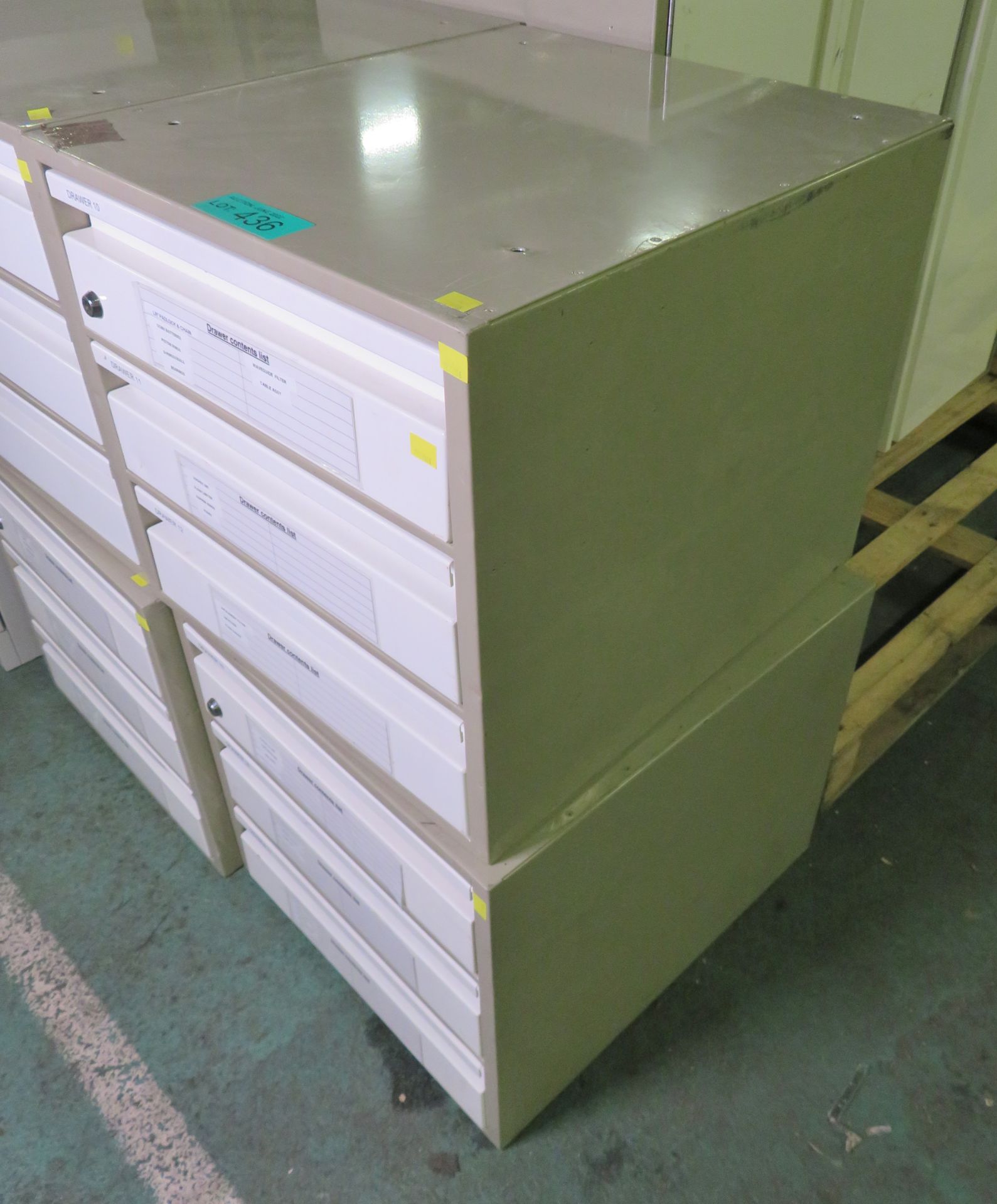 2x Aluminium 3-drawer units L 50 x W 56 x H 46cm - Image 4 of 4