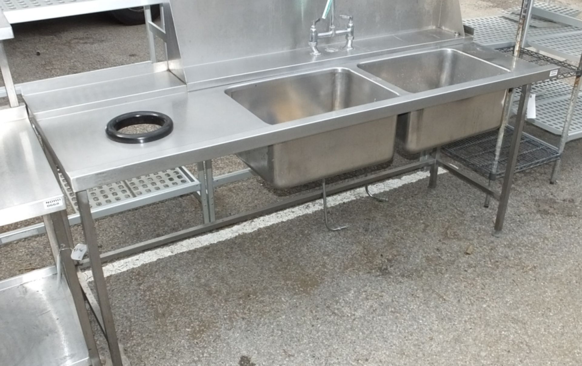 Double sink unit with hose tap and waste hole 220 x 80 x 90 (180) - Image 2 of 4