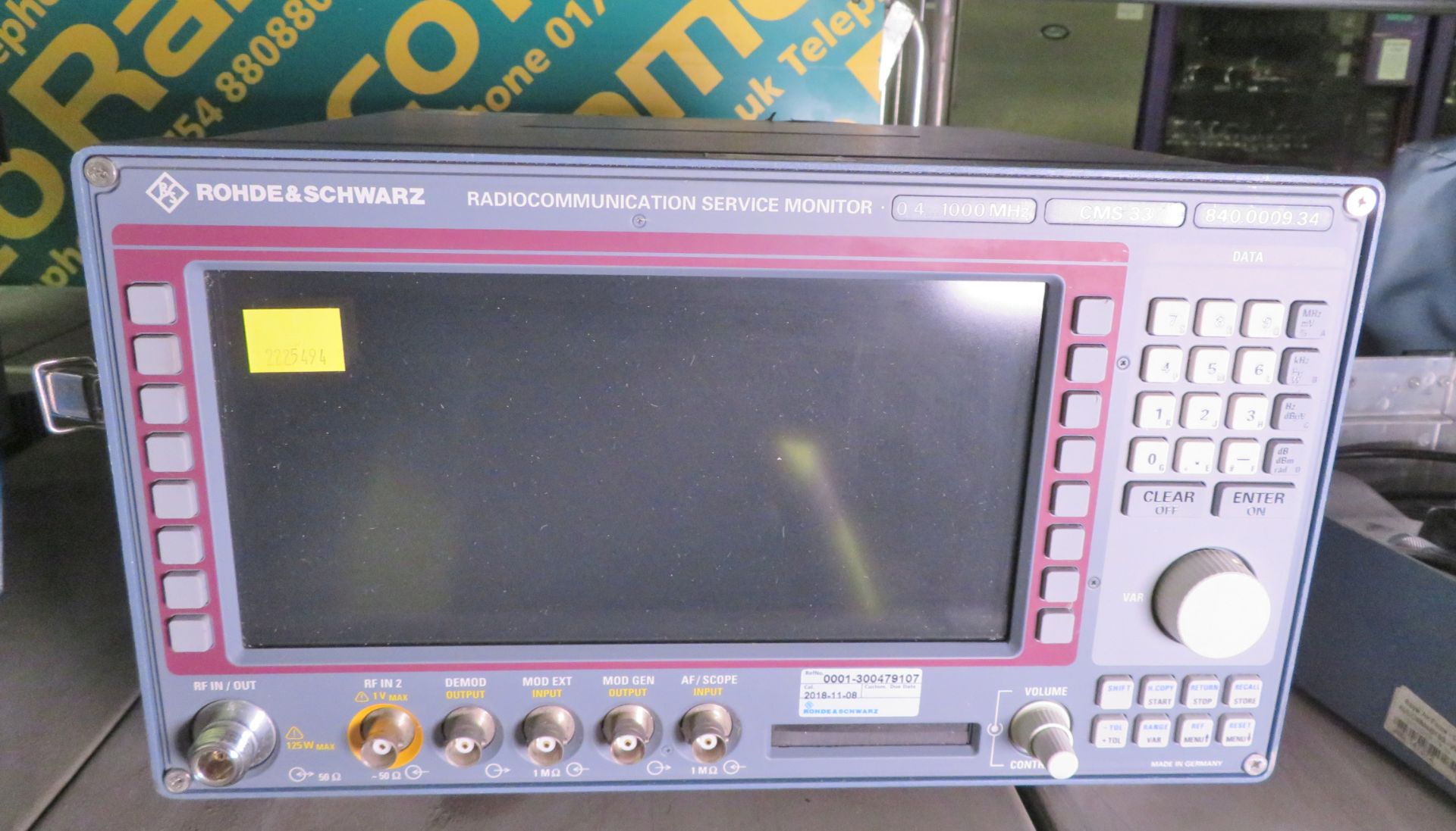 Rohde & Schwarz CMS33 Radiocommunication Service Monitor - Image 3 of 4