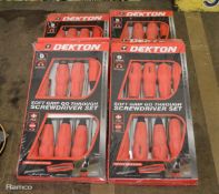 4x Dekton soft grip screwdriver sets - 9 piece