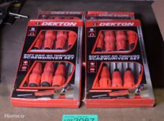 4x Dekton soft grip screwdriver sets - 9 piece