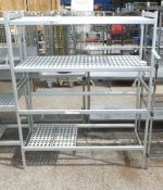 Aluminium frame racking incomplete L 140 x W 57 x H 172cm