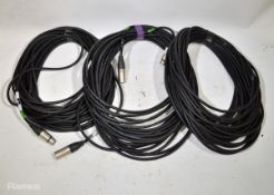 3 x XLR 3 pin 20m cables