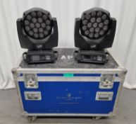 2 x Clay Paky Aleda Wash K10 with flight case