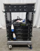 4 x RCF HPS 2500 amp rack in flight case