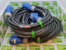 5 x 32a single phase 10m extension cables