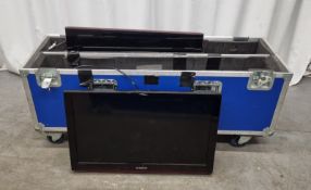 2 x Samsung LE3C450E1W TVs in flight case