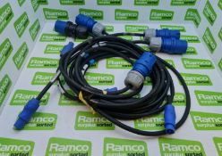 4 x 230v 16a plug to Powercon NAC3FCA, 1 x 230v 16a plug to Powercon NAC3FX-W 2m cables