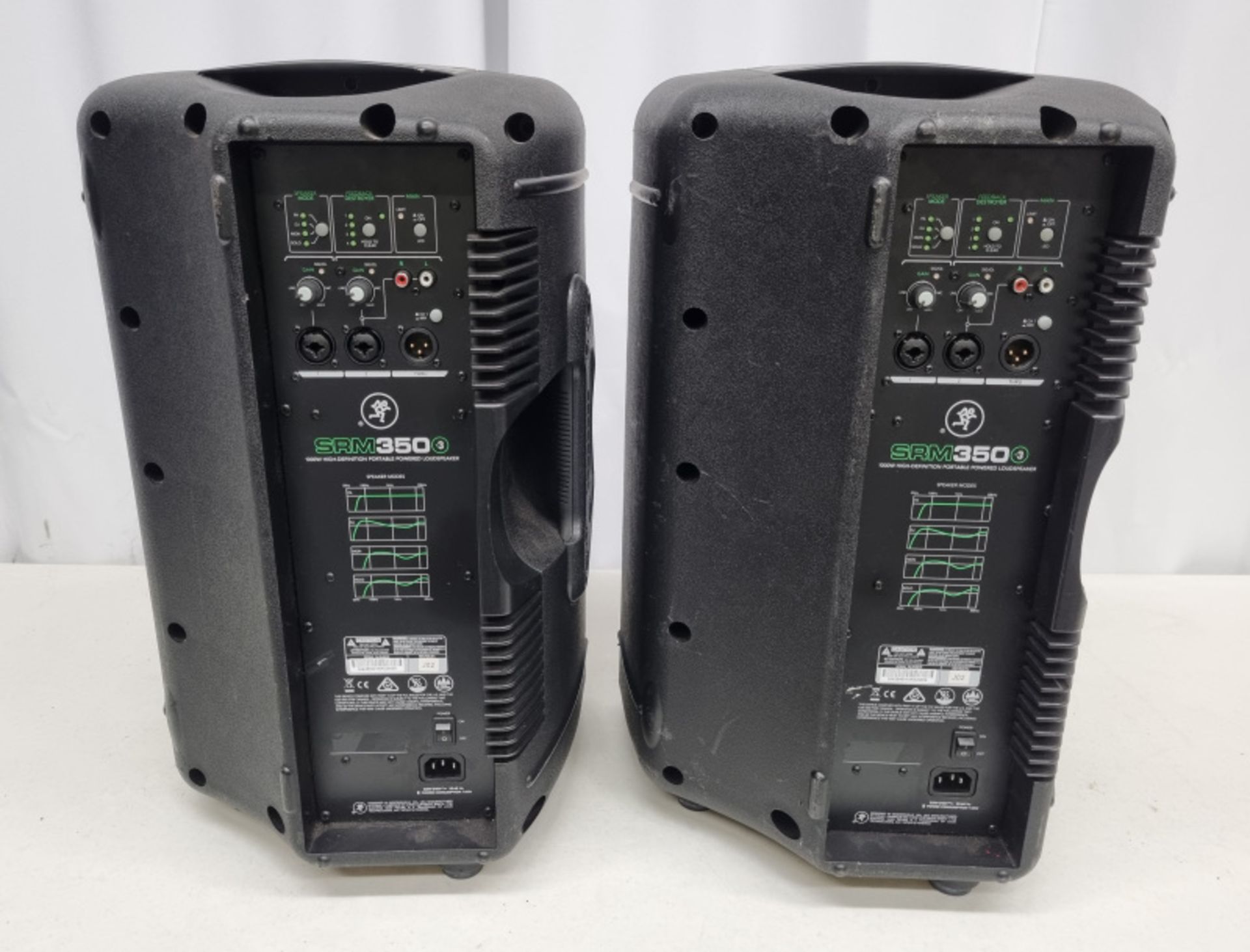 2 x Mackie SRM 350v3 speakers in flight case - Image 2 of 4
