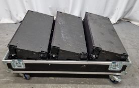 3 x RCF TTL33/WP 3-way active line array module in flight case