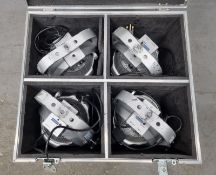 4 x 1W LED Multi Par RGB DMX - Silver in flight case