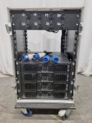 4 x RCF HPS 2500 amp rack in flight case