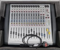 Soundcraft spirit e12 channel mixer in flight case