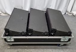 3 x RCF TTL33/WP 3-way active line array module in flight case