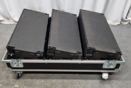 3 x RCF TTL33/WP 3-way active line array module in flight case