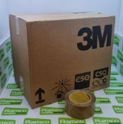 3M Scotch Pressure Sensitive Brown Box Sealing Tape - W50mm x L66m - 36 rolls per box - 24 boxes