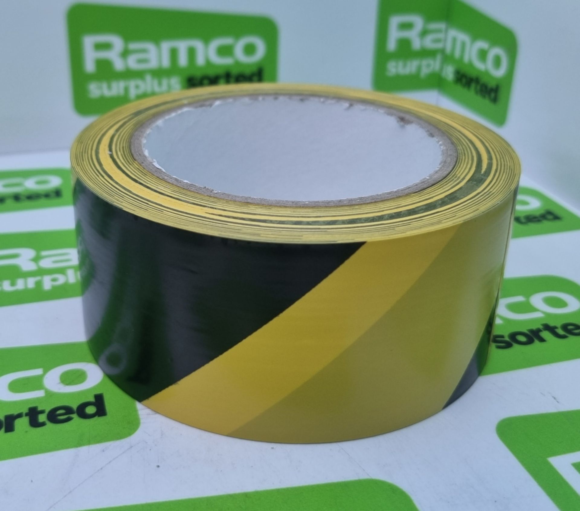 Anixter Black & Yellow Flagging Tape - 50mm x 30m - 6 rolls per box - 59 boxes - Image 2 of 5