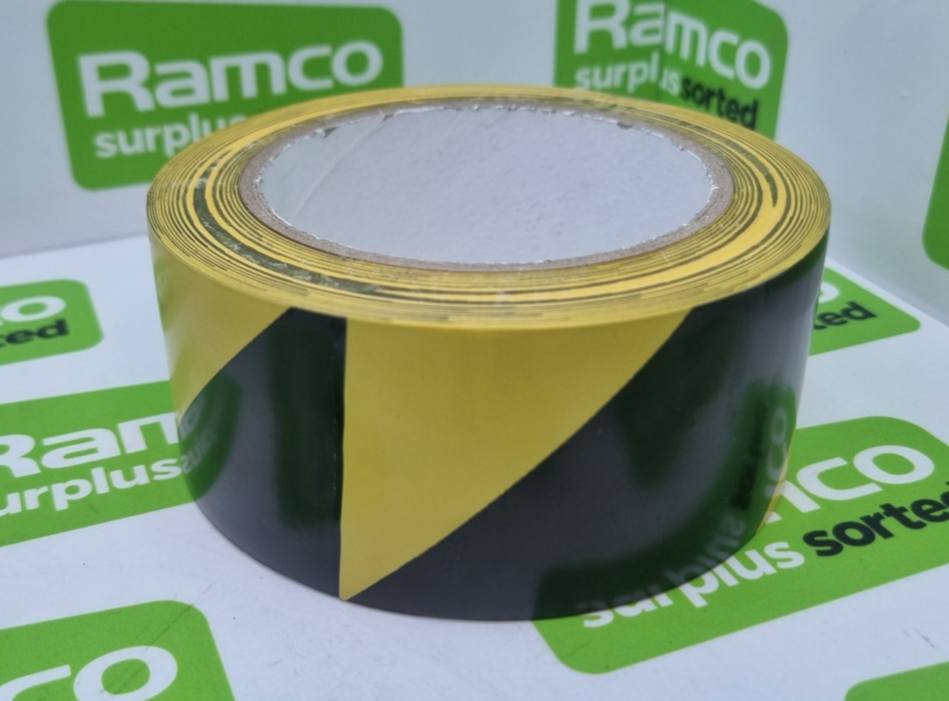 Anixter Black & Yellow Flagging Tape - 50mm x 30m - 6 rolls per box - 80 boxes - Image 2 of 5