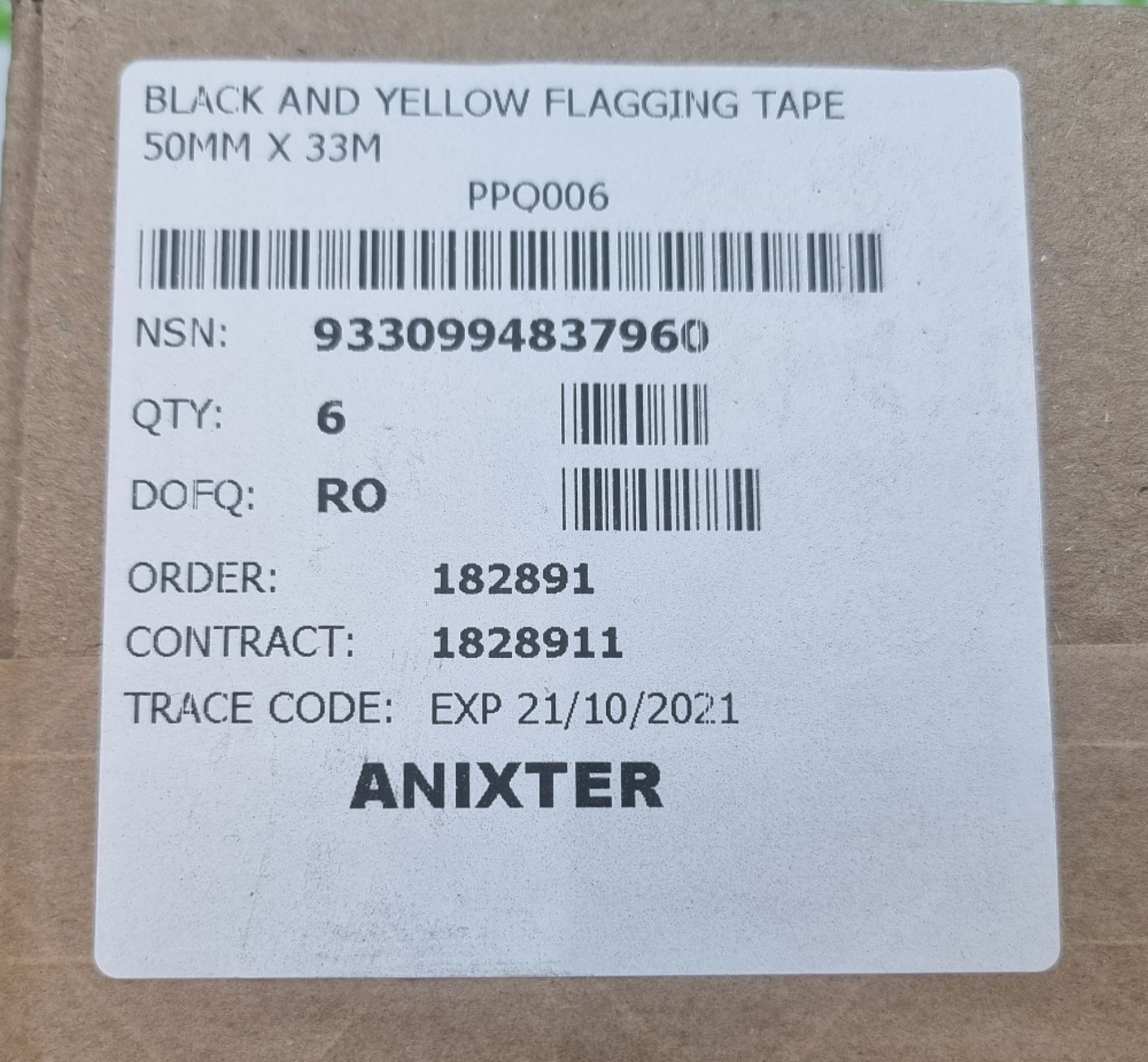 Anixter Black & Yellow Flagging Tape - 50mm x 30m - 6 rolls per box - 85 boxes - Image 4 of 5