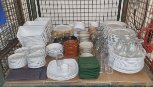 Various tableware, plates, saucers & bowls, glasses