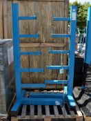 2x Heavy duty metal cantilever racking uprights