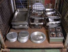 Various stainless steel catering accessories cradles holders