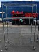 Stainless steel 4 tier wire racking L120 X W50 x H178cm