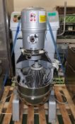 Hobart Ncm400 industrial mixer - 220V - 50Hz - L57 x W75 x H143cm - bowl, whisk, beater, dough hook