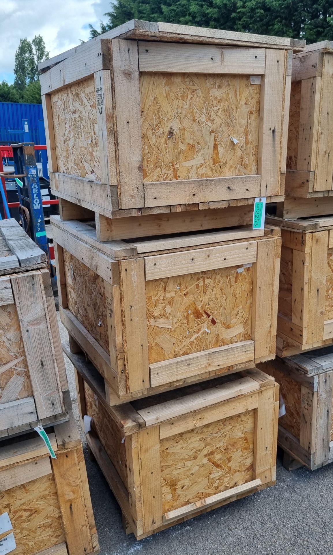 3x Wooden storage crates - L85 x D65 x H50cm