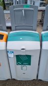 Plastic recycle bin (paper only) - aqua green and grey