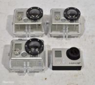 GoPro Hero 3 Camera & 3x GoPro Hero 2s with YHD517L Video player & waterproof case