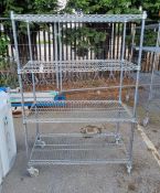 Stainless Steel 4 tier wire racking - L120 x W50 x H178cm