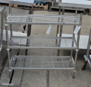 Stainless steel 3 tier wire racking L91 x W30 x H92cm