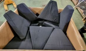 77x Dark blue seat cushions - various cushions as seen in pictures